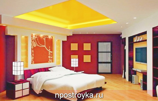 Натяжные потолки тканевые в комнате 15 кв м.,