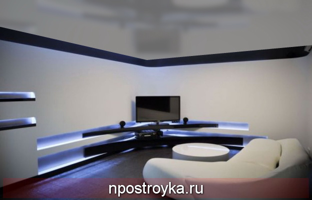 Натяжные потолки фактура металлик в комнате 15 кв м.,