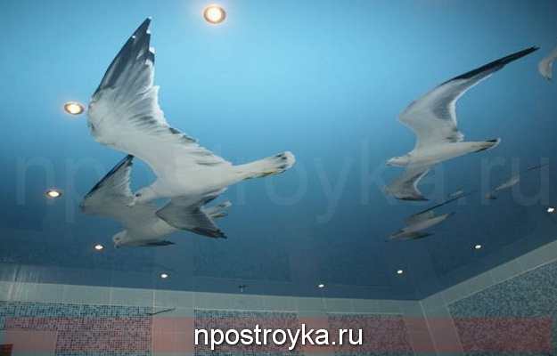 натяжные потолки 3d фото