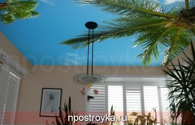 натяжные потолки 3d фото