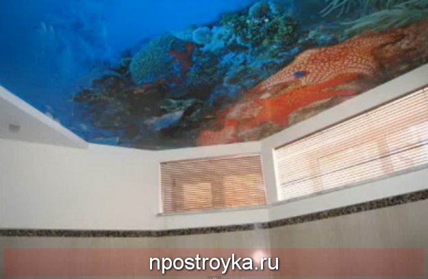натяжные потолки 3d фото