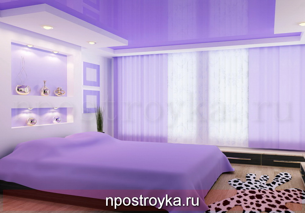 Двухуровневые натяжные потолки глянцевые Двухуровневые натяжные потолки глянцевые