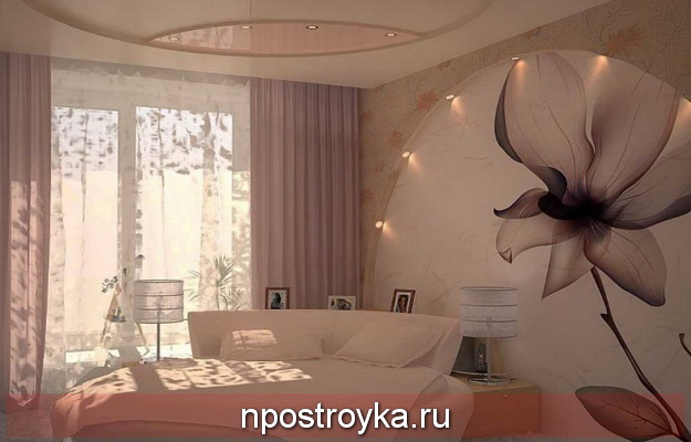 Двухуровневые натяжные потолки матовые