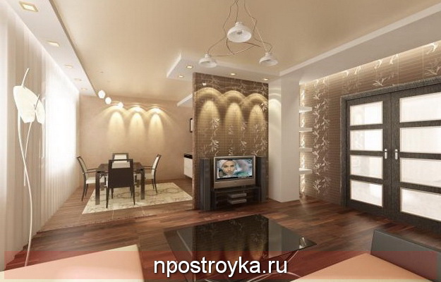 Двухуровневые натяжные потолки матовые