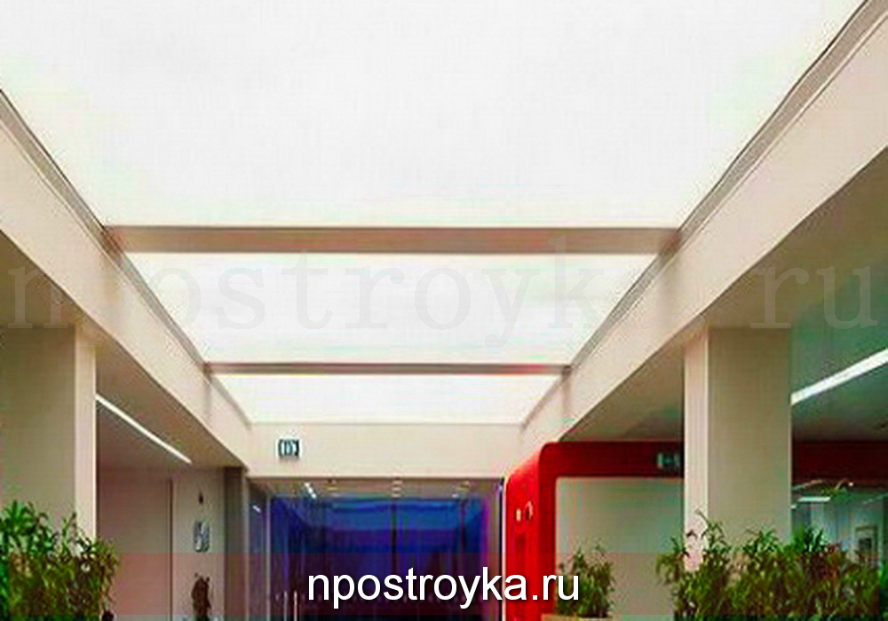полупрозрачные тканевые натяжные потолки