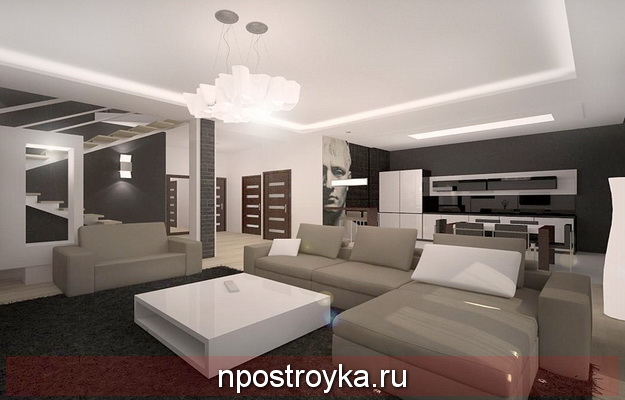 Тканевый натяжной потолок 18 кв. м.