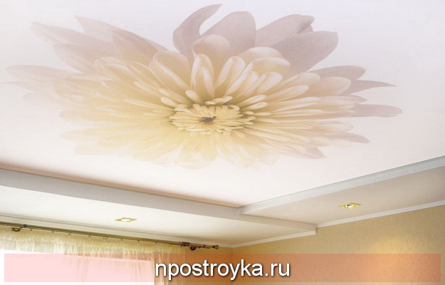 стиль натяжные потолки комбинированные фото