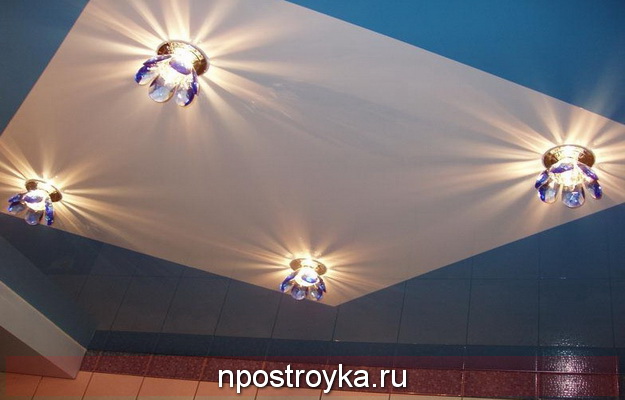 стиль натяжные потолки комбинированные фото