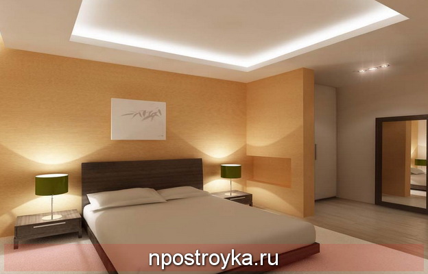Матовый натяжной потолок в спальне Матовый натяжной потолок в спальне