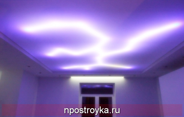 Подсветка натяжного потолка изнутри Подсветка натяжного потолка изнутри
