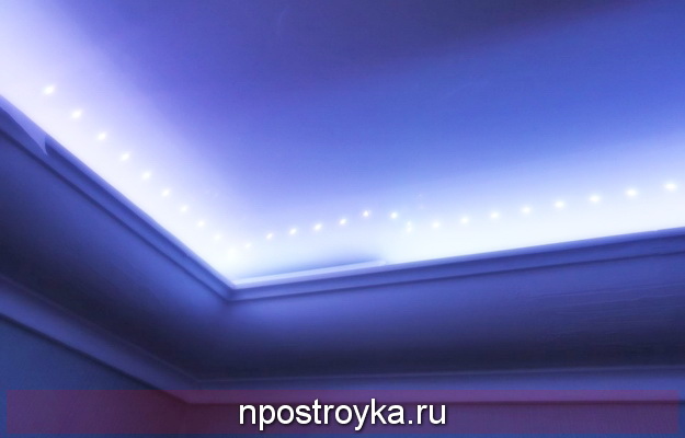 Подсветка натяжного потолка изнутри Подсветка натяжного потолка изнутри