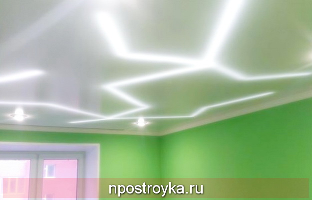Подсветка натяжного потолка изнутри Подсветка натяжного потолка изнутри