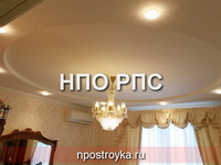 двухуровневые натяжные потолки фото