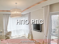 двухуровневые натяжные потолки фото